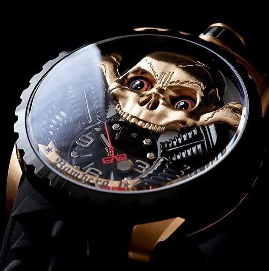 Bomberg Replica Watch BOLT-68 SKULL RIDER GOLD & BLACK BS47APBA.056-2.3